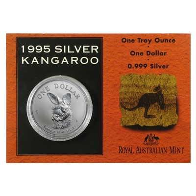 1995 1oz Silver KANGAROO (Display Card)
